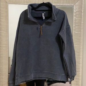 Quarter zip corded sweatshirt